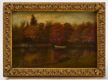 Autumn Landscape with Canoe