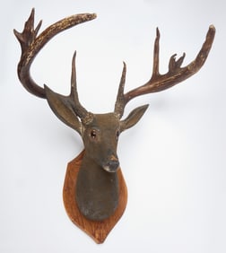 Folk Art Deer Head Trophy Mount