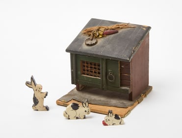 Carved and Painted Rabbit Hutch