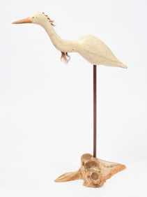 Carved and Painted Heron