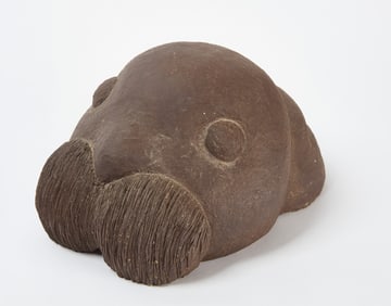 Stoneware Walrus Head, signed 'Seymour'