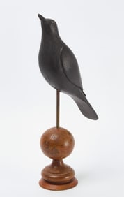 Carved and Painted Black Crow