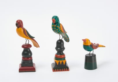 Three Folk Art Birds by Don Noyes