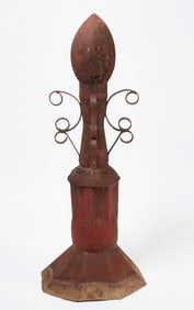 Architectural Finial in Red Paint