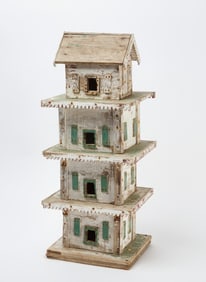 Folk Art Tiered Birdhouse
