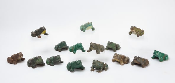 Fifteen Iron Garden Frogs
