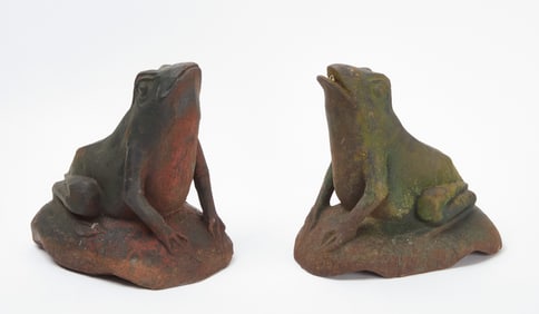 Two Oversized Garden Frogs