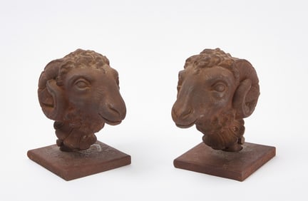 Pair of Architectural Ram Heads