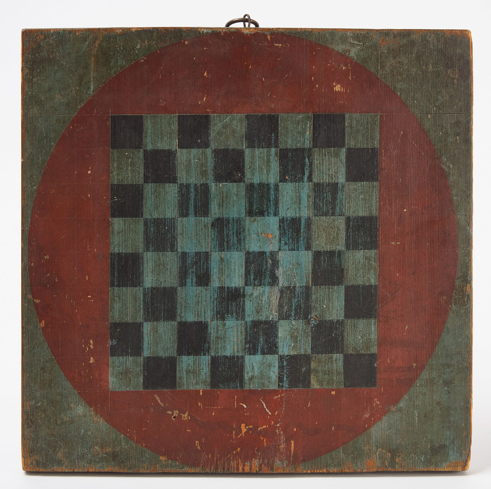 Early Checkerboard in Blue and Red Paint (1 of 3)
