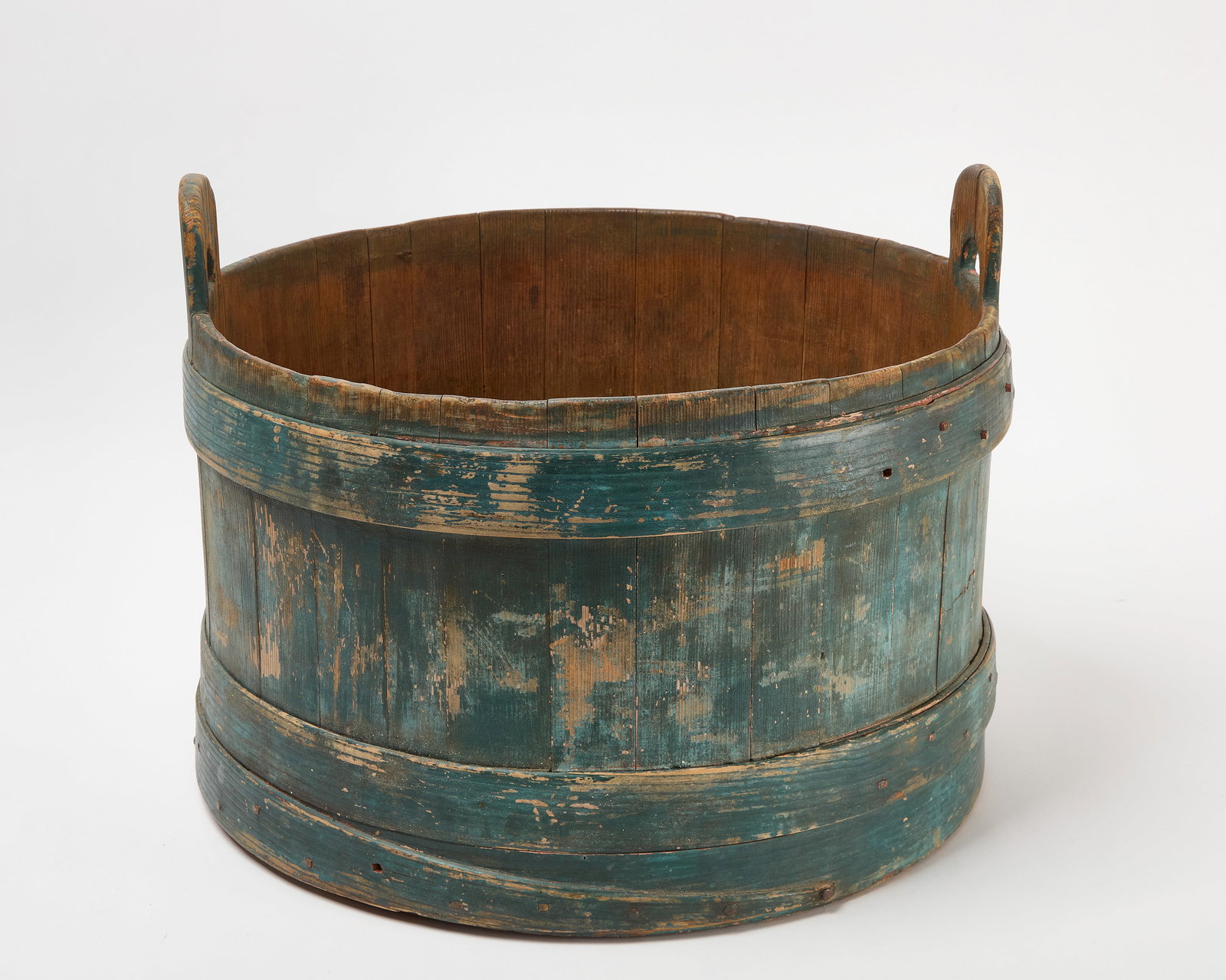 Large Staved Wash Tub, signed 'JR' (1 of 4)