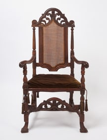 Early Queen Anne Armchair with Tapestry Cushion