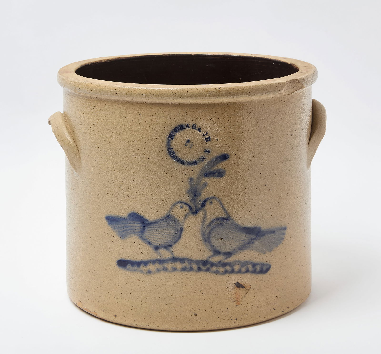N. Clark Stoneware Crock with Lovebirds (1 of 6)