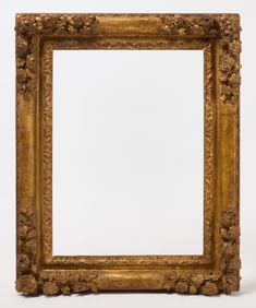 French 18th Century Frame with Carved Flowers