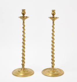 Pair of Spiral Column Candlesticks