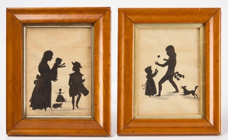 Two Silhouettes with Children