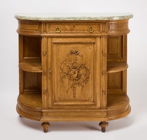 Oak Server with Marble Top