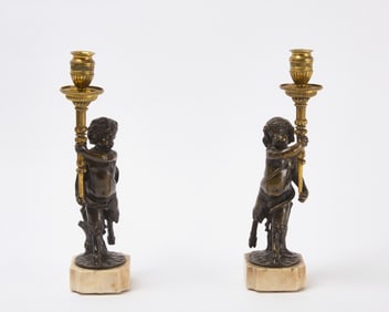 Pair of Fine Bronze Candlesticks