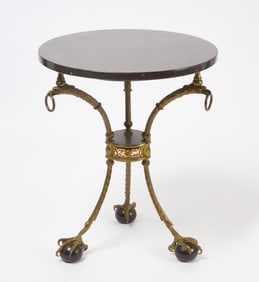 Iron and Gilt Bronze Gueridon Table