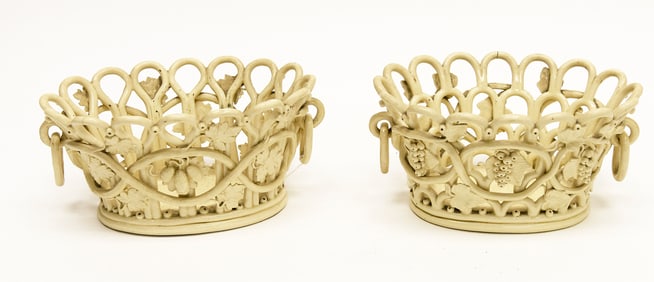 Pair of Faience Baskets