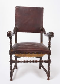 Early Carved Walnut Armchair