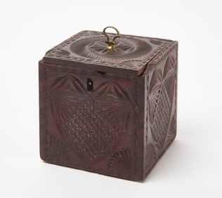 Chip-Carved Slide-Top Tea Box with Hearts