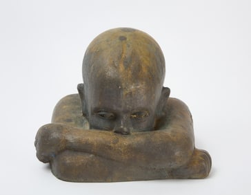 Victor Salmones - Bronze of a Child with Folded Arms