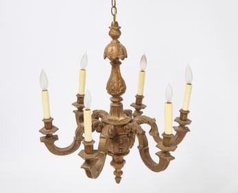 Carved Gilt Wood Chandelier