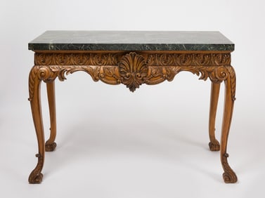 Limewood Console With Marble Tap