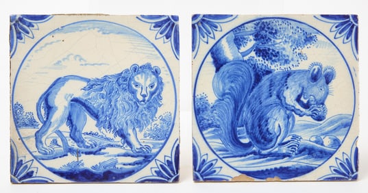Pair of Early Dutch Tiles