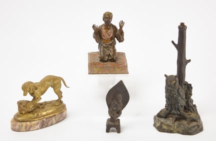Four Late 19th-Early 20th Century  Bronze Figures