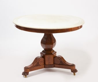 French Center Table with Marble Top