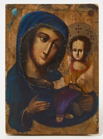 Hodogetria of Mary and Infant Jesus on Wood