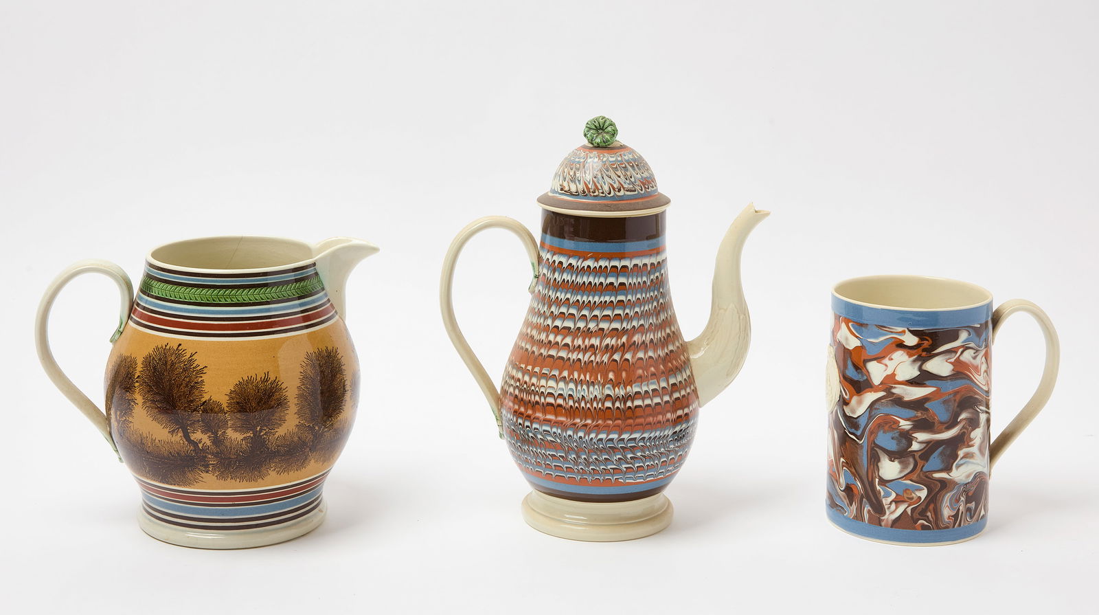 Three Pieces of Carpentier Mocha Ware (1 of 5)