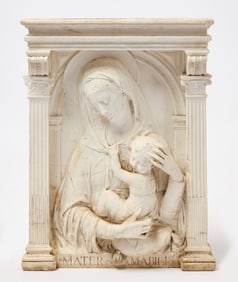 Carved Marble Madonna and Child - 'Mater Amabilis'