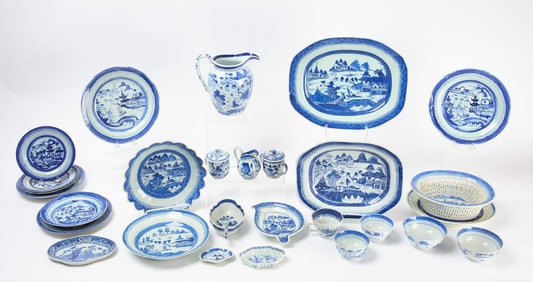 Group of Canton Export Porcelain