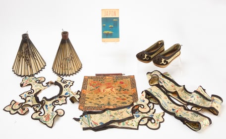 Group of Asian Textile Robe Adornments and Others