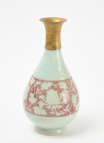 Ming Dynasty Vase with Brass Spout