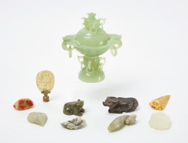 Jade Censer and Stone Objects