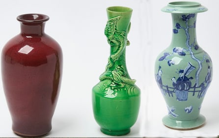 Three  Chinese  Porcelain Vases
