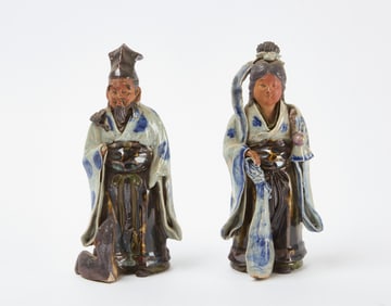 Pair of Early Chinese Porcelain Figures