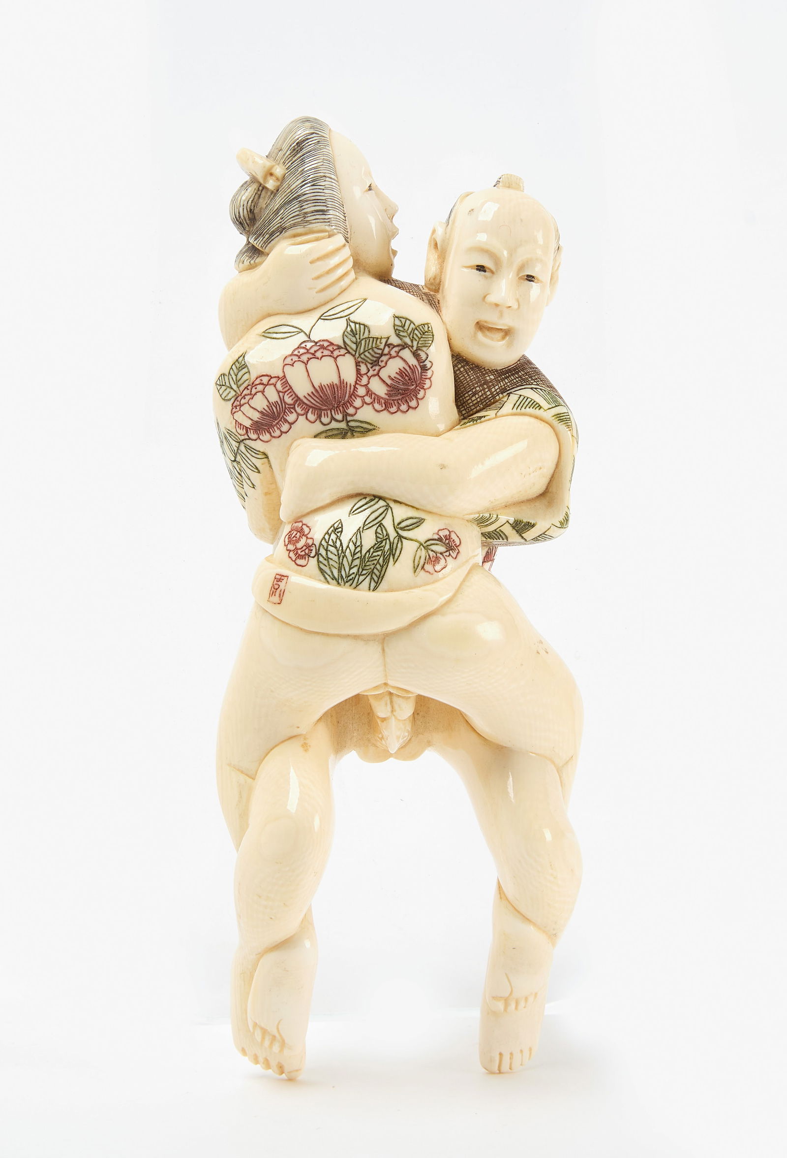 Chinese Carved Erotic Figures: Carved bone erotic figures. Chinese, circa 1900. Signed. L 5-3/4 in. Condition: No damage noted. LInk to high-res images: https://www.dropbox.com/scl/fo/51oloqjvjxu9nelz8jfso/AGoKXBq49ik1UJIb3vgY