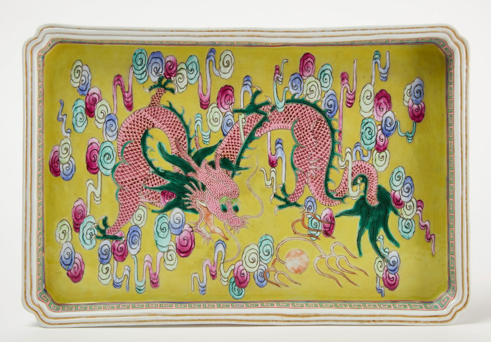 Chinese Tray- Famille  Juan with Famile Rose Dragon (1 of 4)