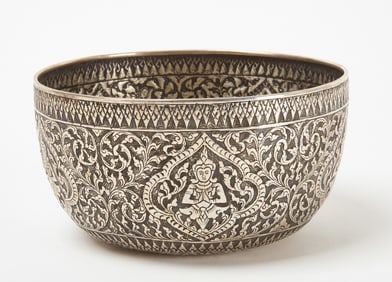 Three Siam Silver Bowls