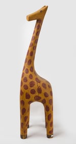 Large Carved and Painted Folk Art Giraffe