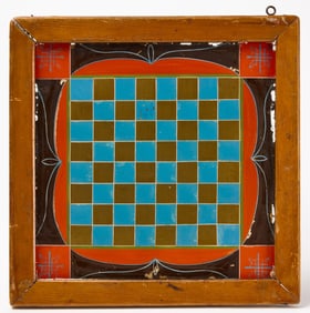 Two Reverse Paint on Glass Game Boards