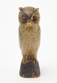 Folk Art Carved Owl Figurine