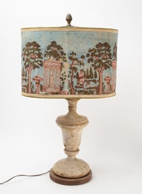 Lamp with Wallpaper Box Shade