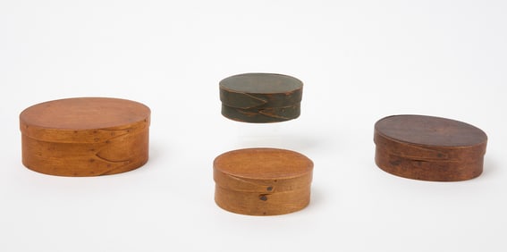 Four Small Finger-Lapped Pantry Boxes