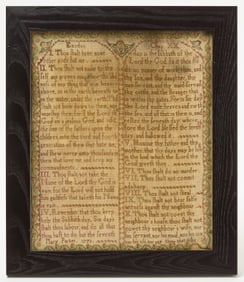 Biblical Needlework Sampler - Mary Porter, 1773
