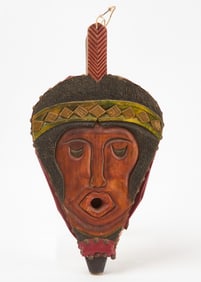 Folk Art Indian Head Fire Place Bellows